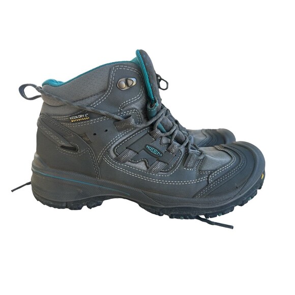 KEEN Steens Mid WaterprSteel Gray / Ocean Wave woman's Size 8 unisex hiking boot - Picture 1 of 12